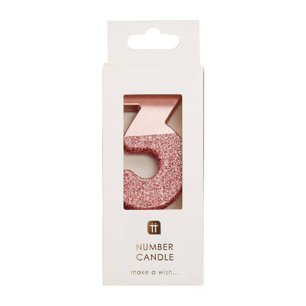 Rose Gold Candle - Number 3