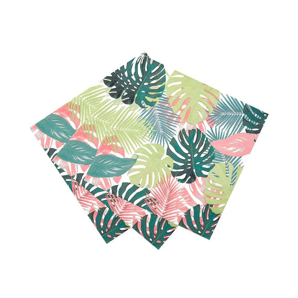 Pastel Tropical Palm Leaf Paper Napkins
