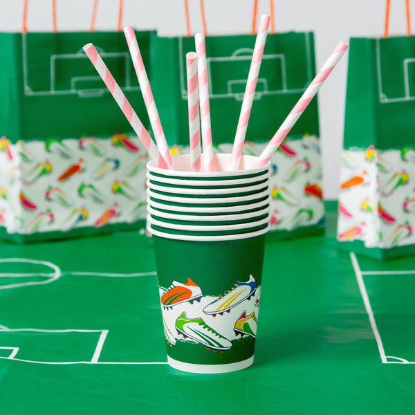 Recyclable Football Paper Cups - 8 Pack