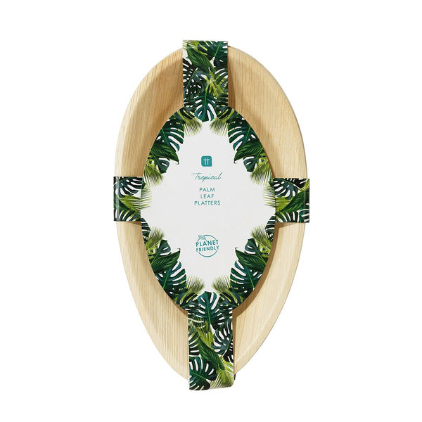 Tropical Palm Leaf Platter Plates 6 Pack
