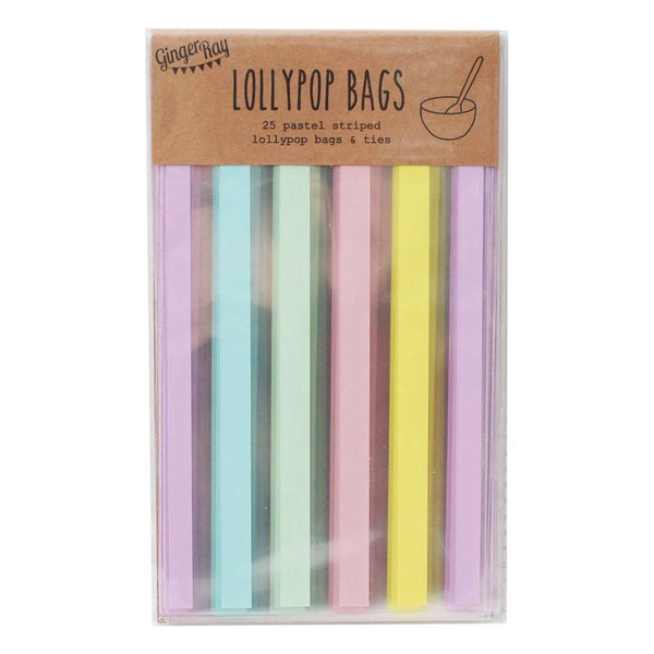 Pastel Multi Stripe Treat Bags 25 pack