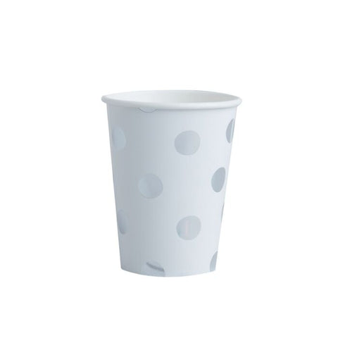 Silver Polka Dot Paper Cups