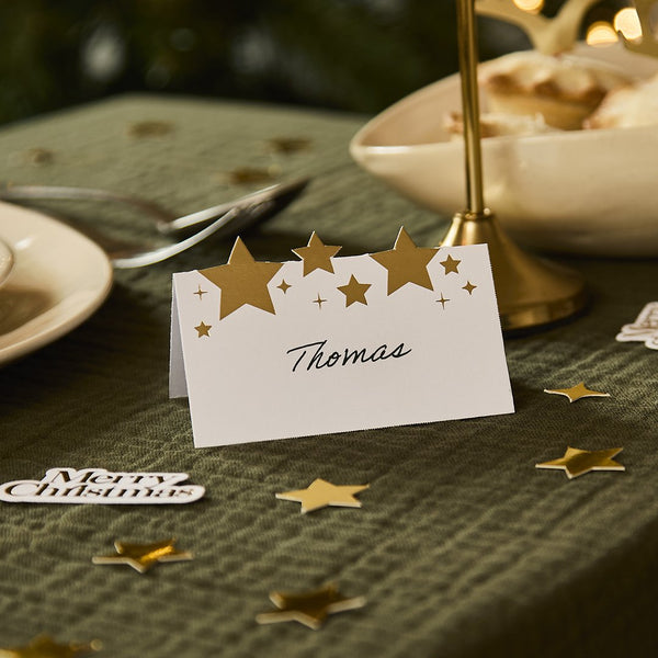 Gold Star Place Cards - 10 Pack