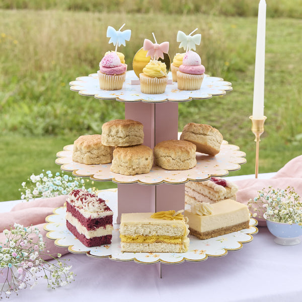 Floral 3 Tier Cake Stand