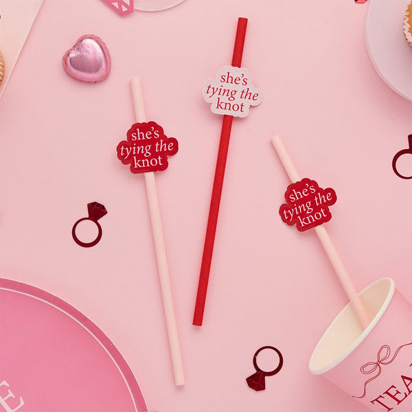 She's Tying The Knot Paper Straws - Pack 16
