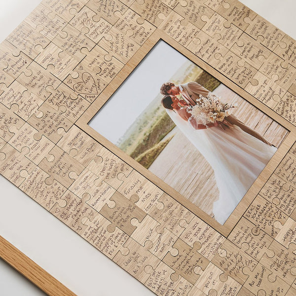 Jigsaw Wooden Guestbook With Display Box