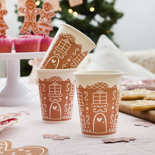 Gingerbread House Paper Cups 8 pack