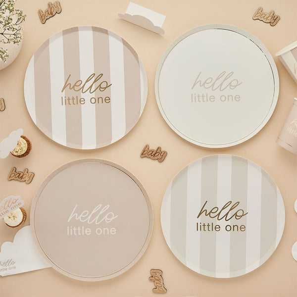 Neutral Baby Shower Paper Plates - 8 pack