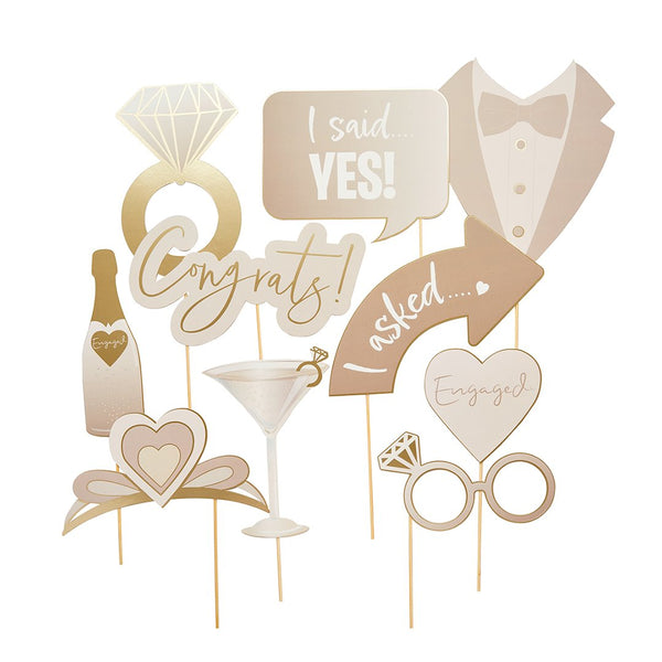 Engagement Photobooth Props - 10 pack