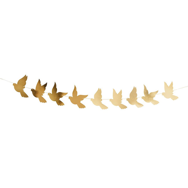 Gold Dove Card Garland 2m