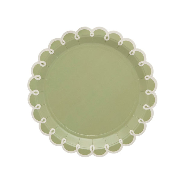 Botanical Sage Green Paper Plates - 8 pack