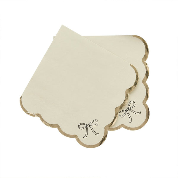 Bow Scallop Edge Paper Napkins