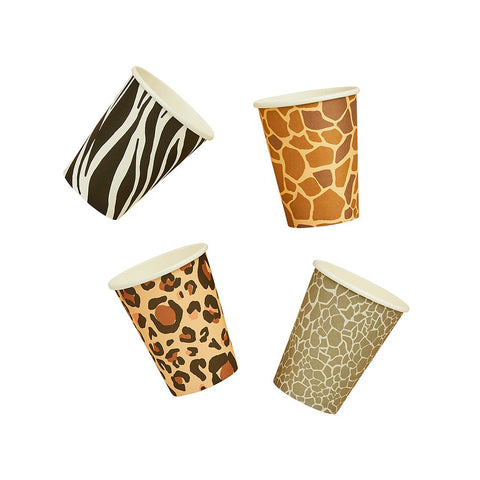 Safari Animal Print Paper Cups 8 pack