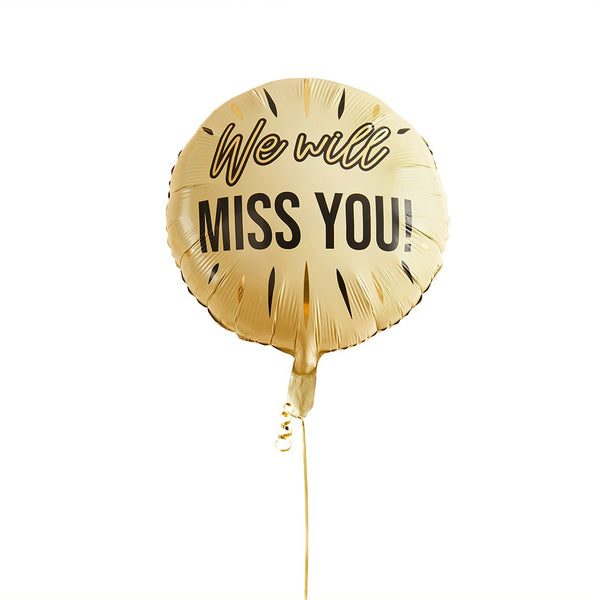 Cream We Will Miss You 22" Foil Balloon