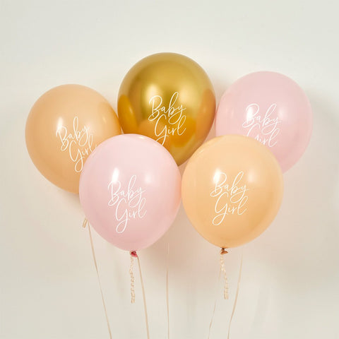 Baby Girl 12" Balloons - 5 pack