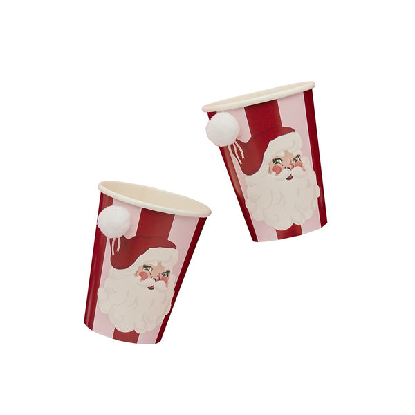 Vintage Santa Paper Cups - 8 Pack