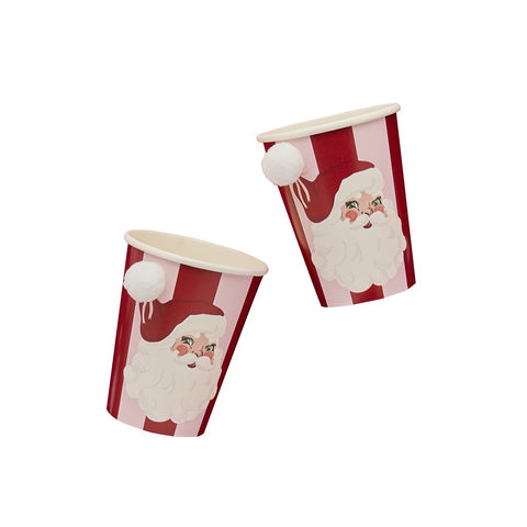Vintage Santa Paper Cups - 8 Pack