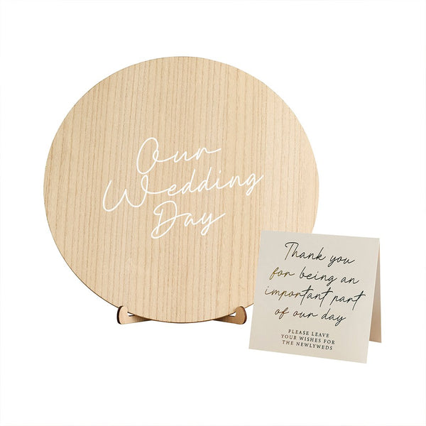 Wooden Our Wedding Day Guest Book Sign
