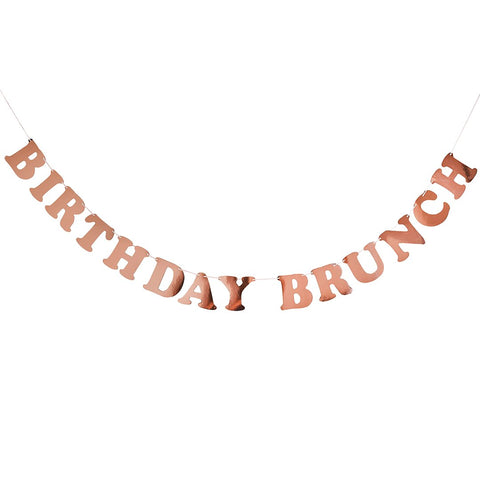 Rose Gold Birthday Brunch Banner 2m