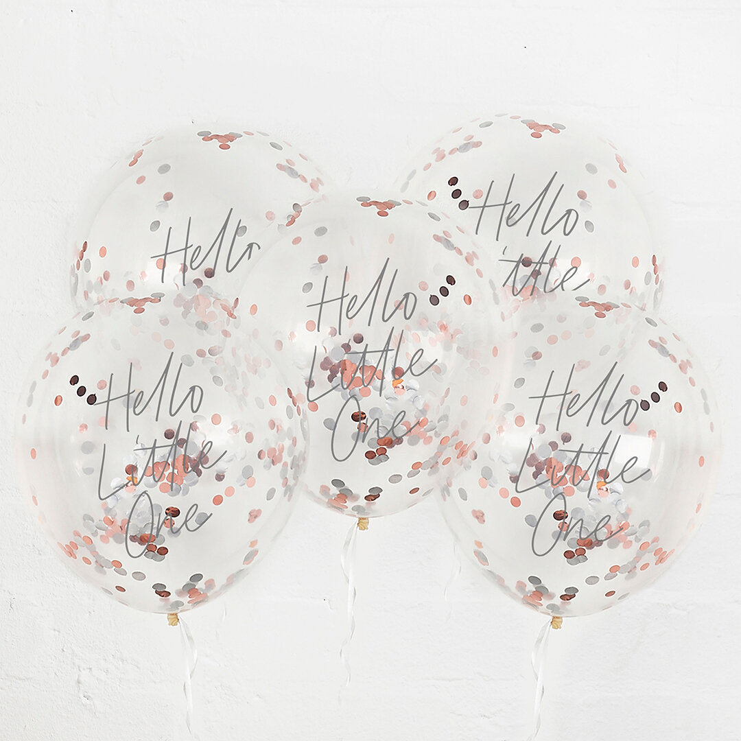 Hello Little One Confetti Balloons 12" - 5 pack