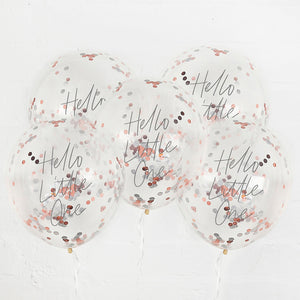 Hello Little One Confetti Balloons 12" - 5 pack