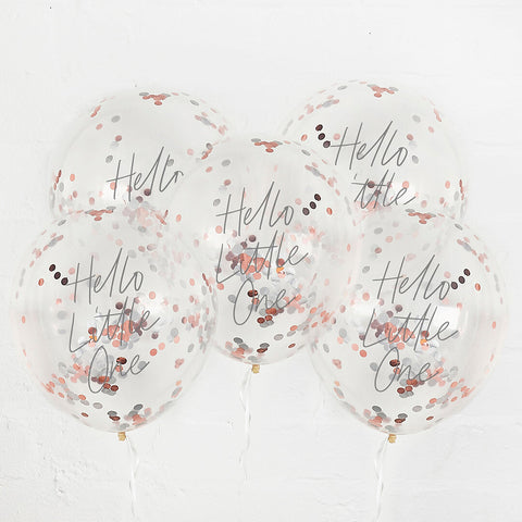 Hello Little One Confetti Balloons 12" - 5 pack