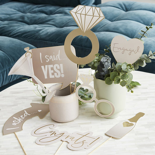 Engagement Photobooth Props - 10 pack