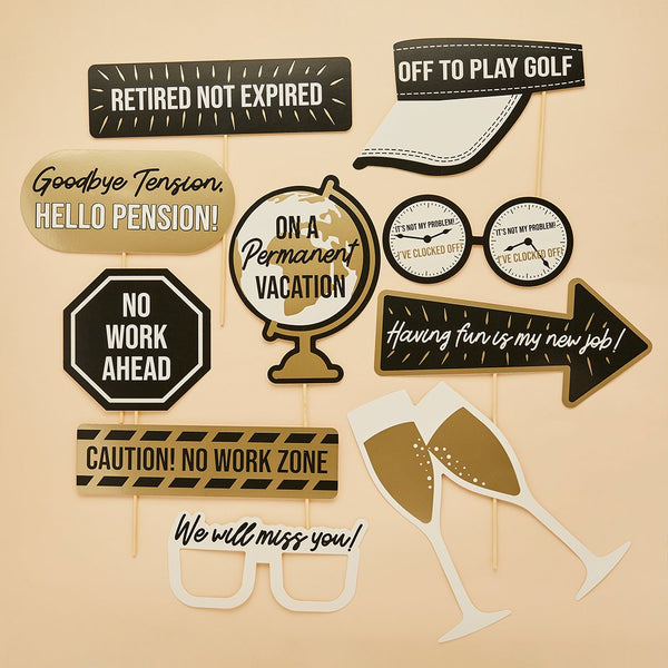 Retirement Photo Props - 10 pack