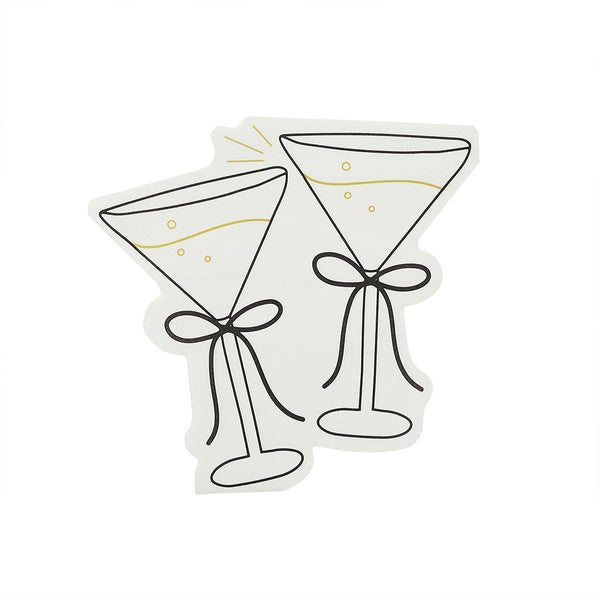 Cocktail Shaped Paper Napkins - pack of 16