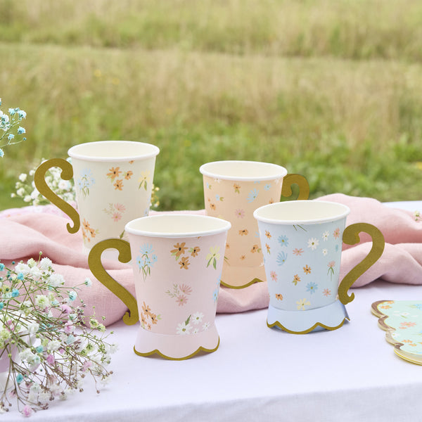 Floral Paper Cups - 8 pack