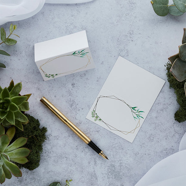 Geometric Greenery Place Cards