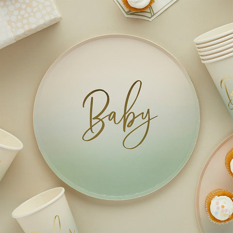 Sage Baby Paper Plates - 8 pack