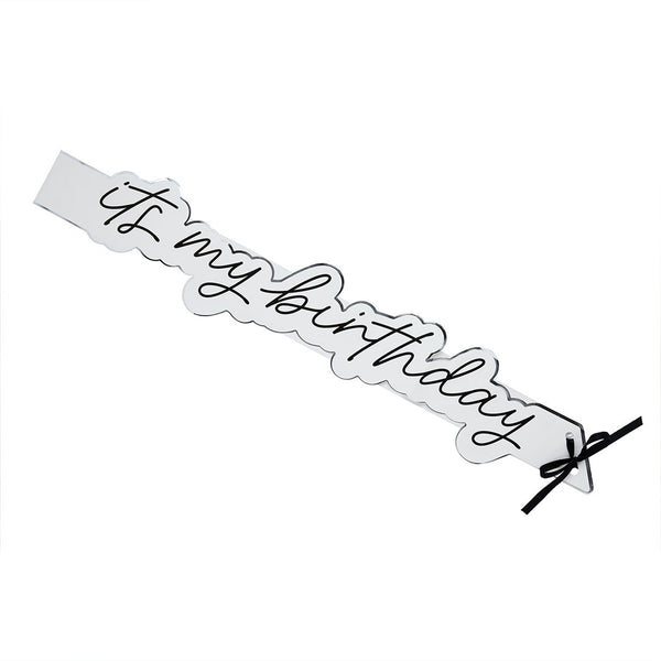 Silver Foiled It's My Birthday Paper Sash