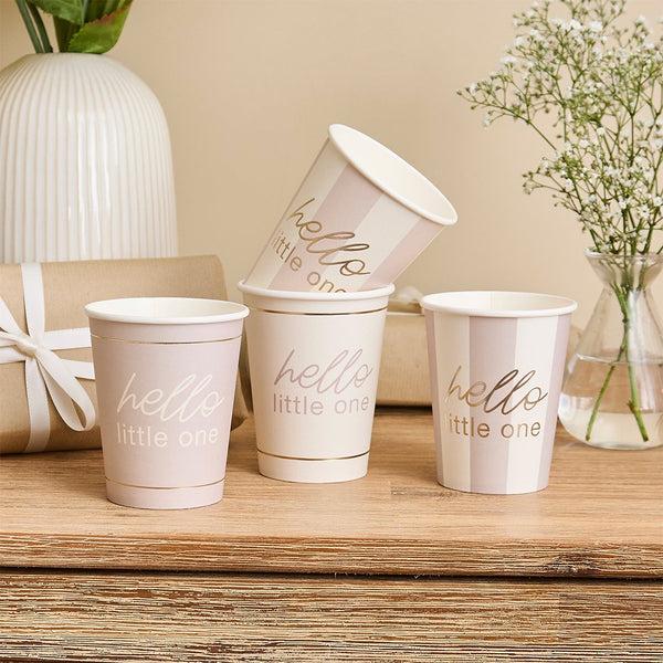 Neutral Baby Shower Paper Cups - 8 pack