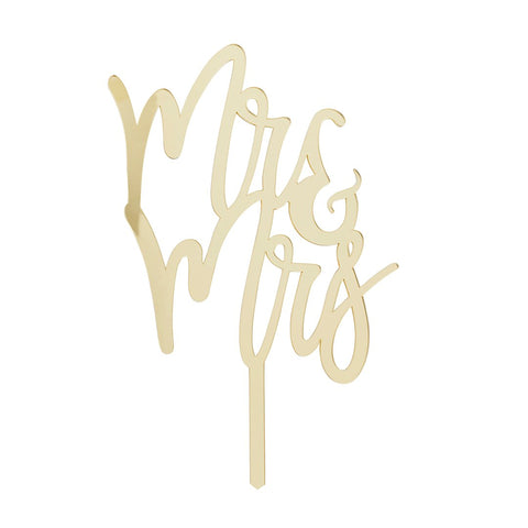 Mr & Mrs Gold Acrylic Cake Topper