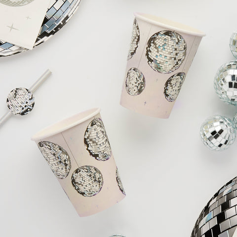 Disco Ball Paper Cups - 8 Pack