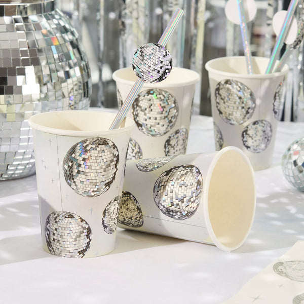 Disco Ball Paper Cups - 8 Pack