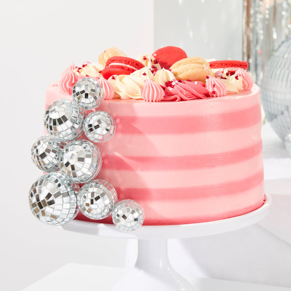 Disco Ball Cake Decorations - 8 pack