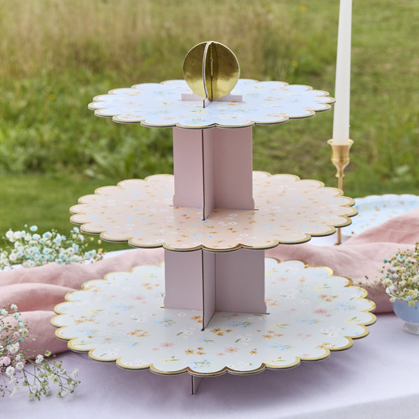 Floral 3 Tier Cake Stand
