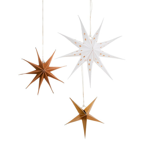 Christmas Star Decoration Set - 3 Pack