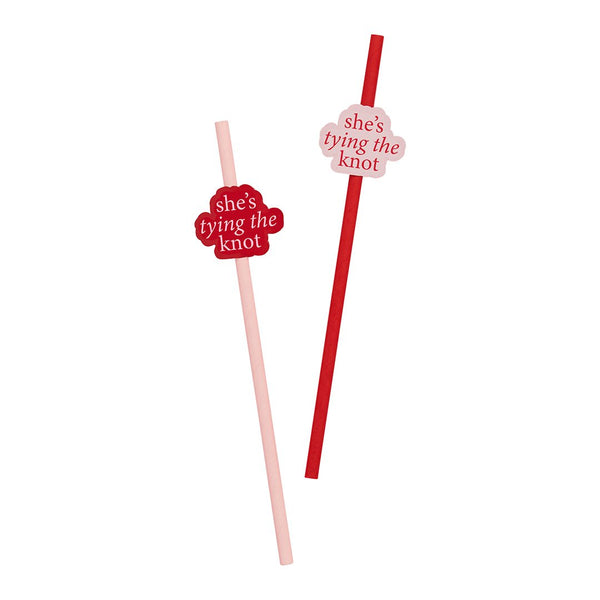 She's Tying The Knot Paper Straws - Pack 16