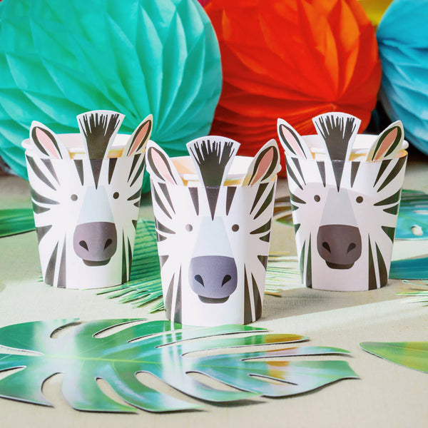 Zebra Paper Cups - 8 pack