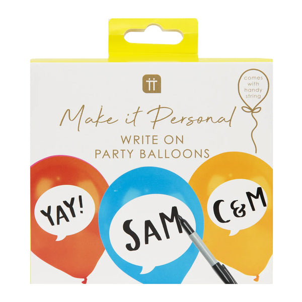 Write On Party Balloons (12 Pack)