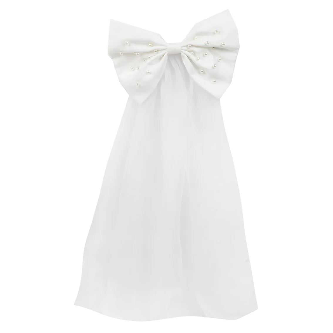 White Pearl Bow Tie Veil