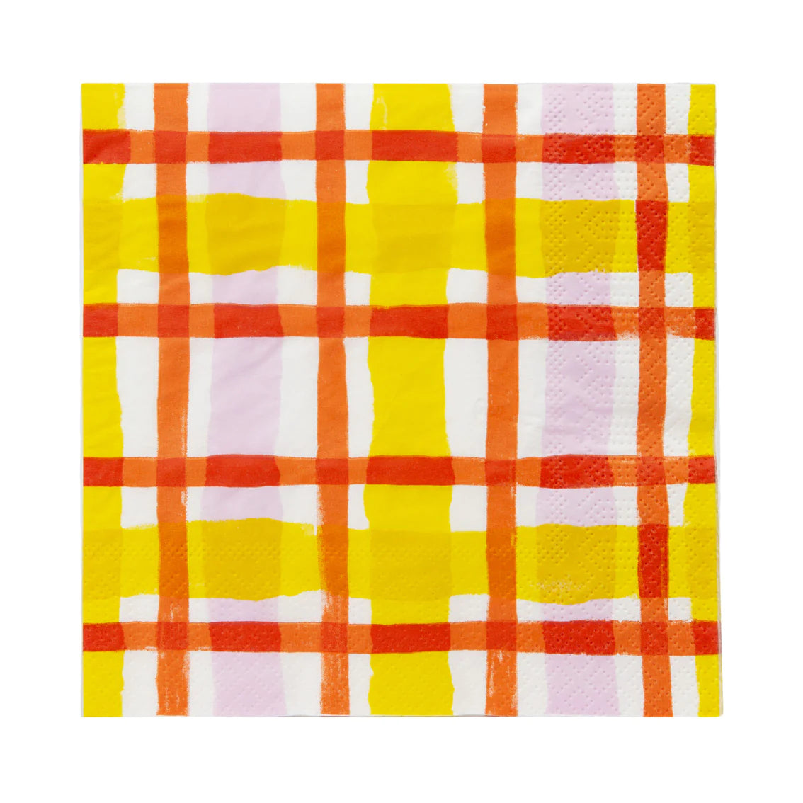 Yellow & Orange Gingham Paper Napkins (20 Pack)