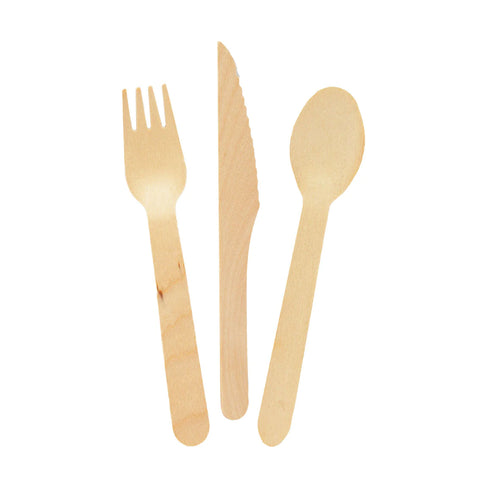 Eco Wooden Cutlery 24 Sets