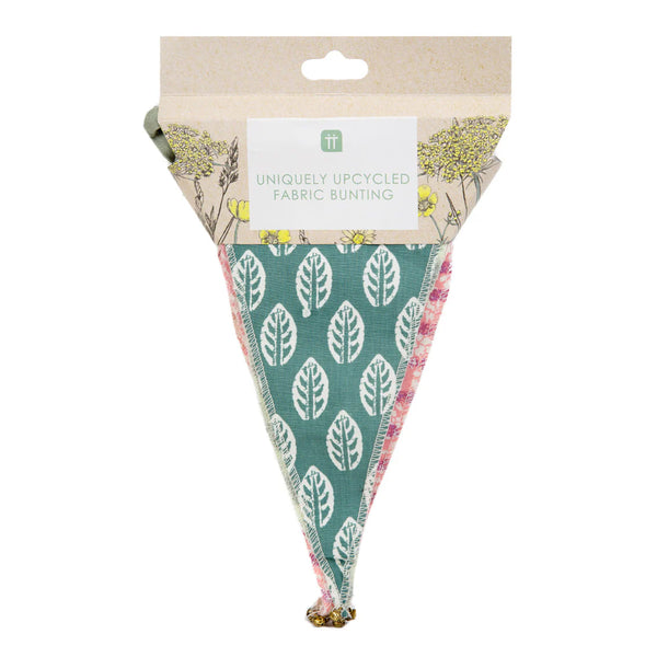 Sage And Pink Upcycled Fabric Bunting