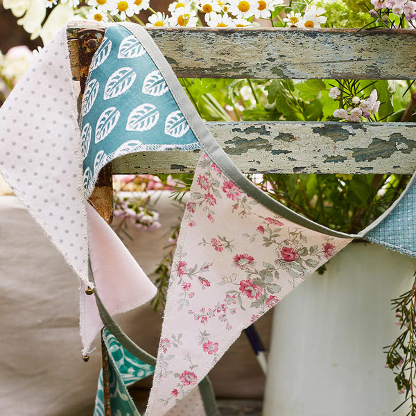 Sage And Pink Upcycled Fabric Bunting