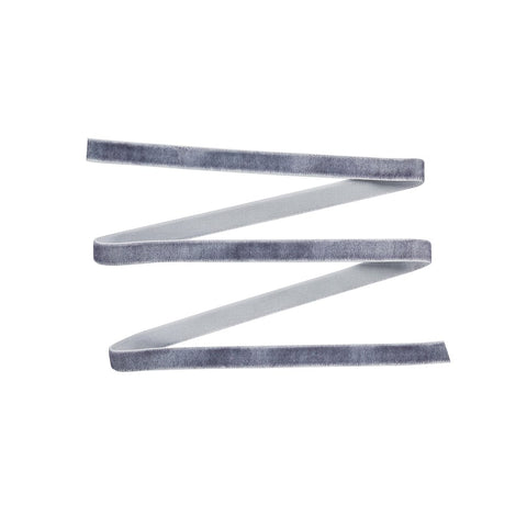Soft Grey Velvet Ribbon - 10mm x 5m