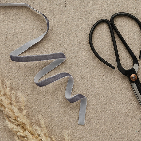 Soft Grey Velvet Ribbon - 10mm x 5m
